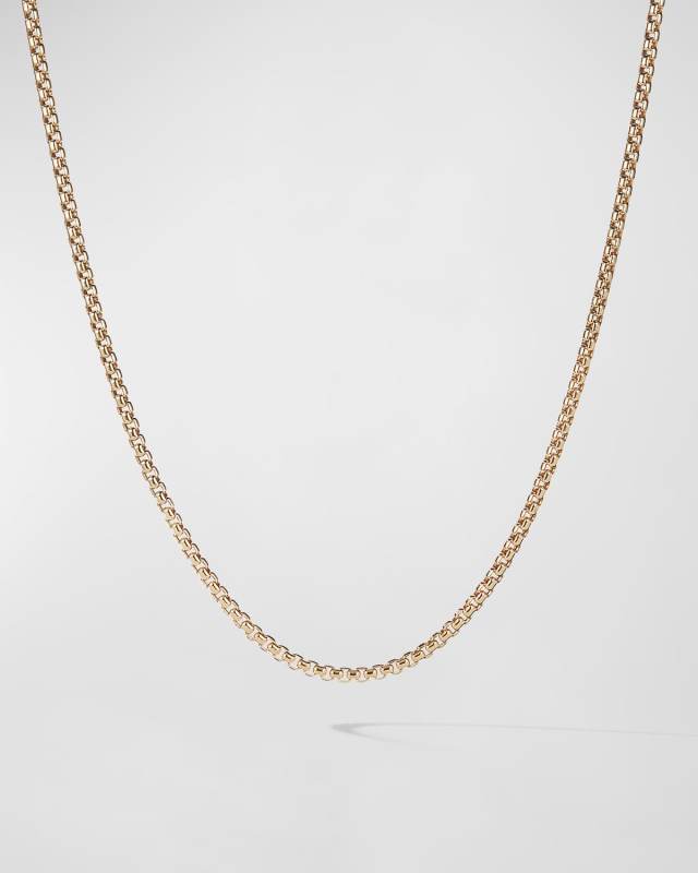 Box Chain Necklace in 18K Gold, 2.7mm